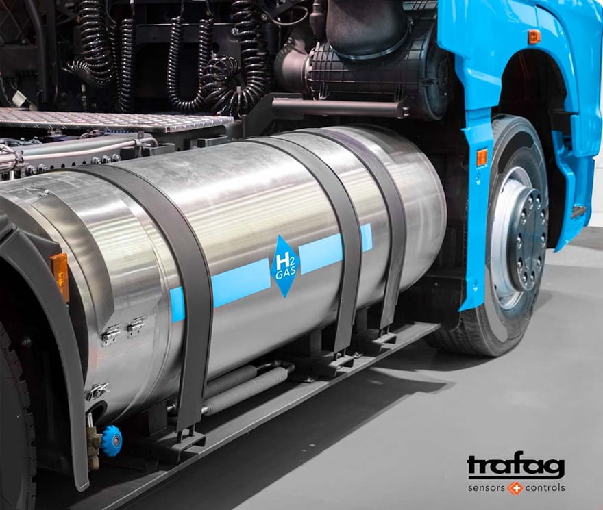 Tank med hydrogen på lastbil