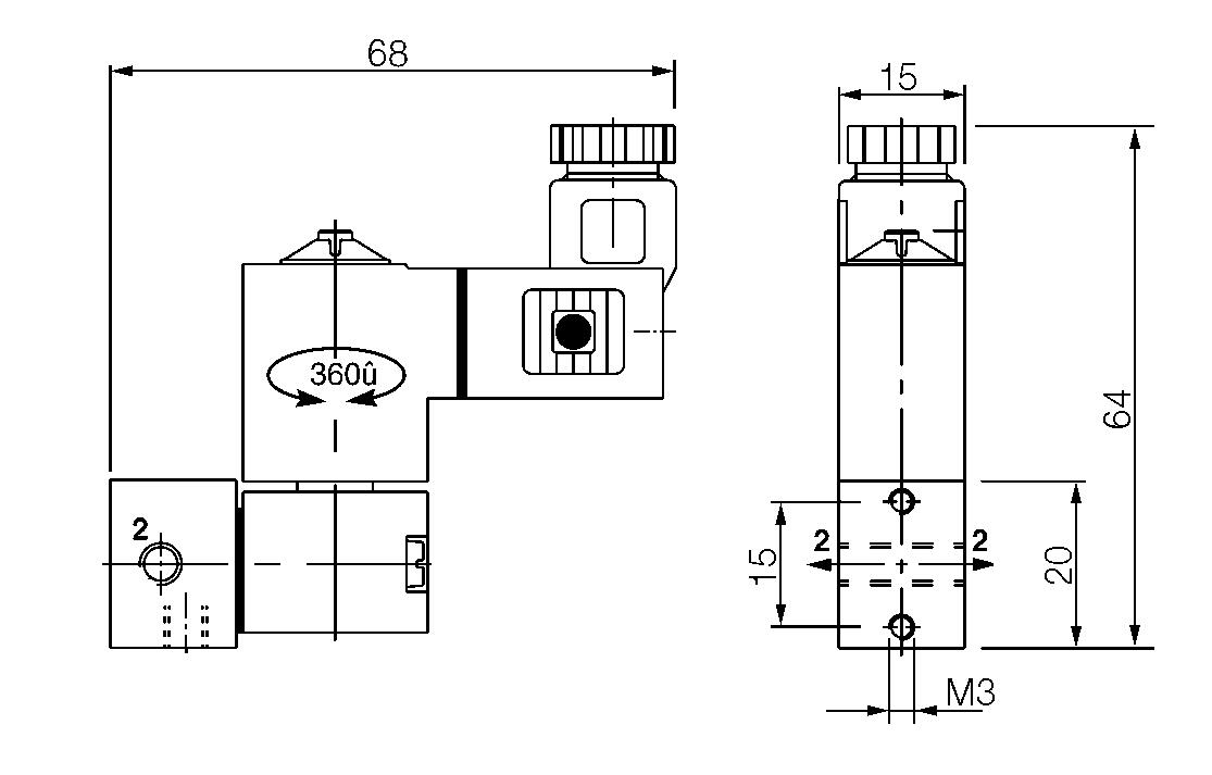 2/2 proportionality vavlve M5-dimension drawing