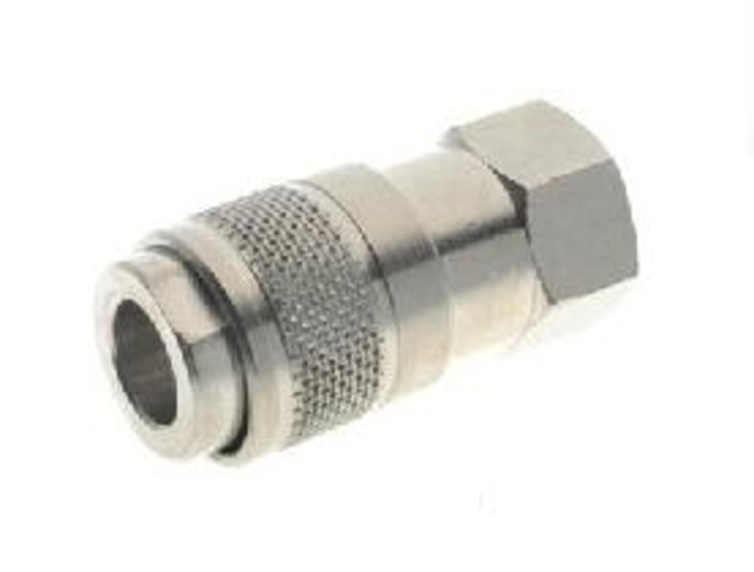 Bayonet coupling Mignon, female with clack valve, internal tap