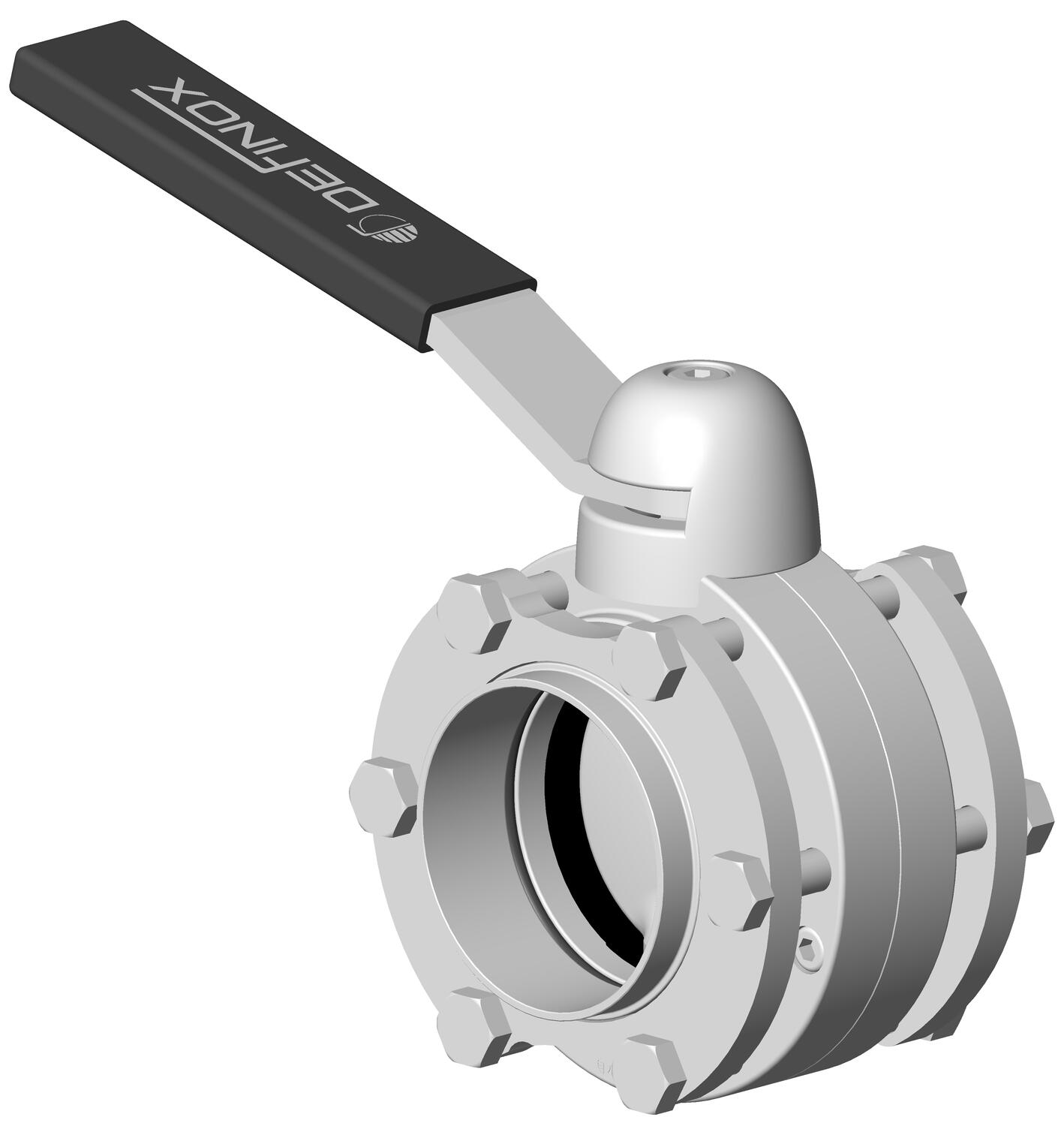 Butterflyventil mellemflanger med Håndtag DPX