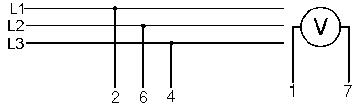 Connection sketch for voltmeter change-over switch PR12