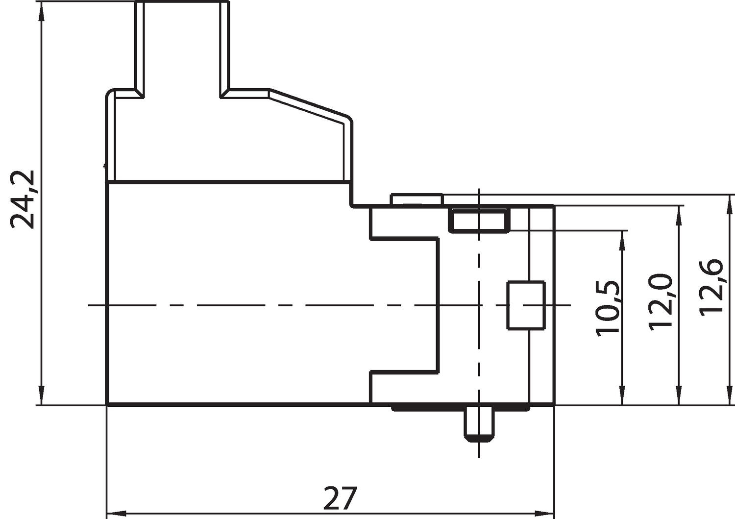 Dimension, vertical contact, type 4