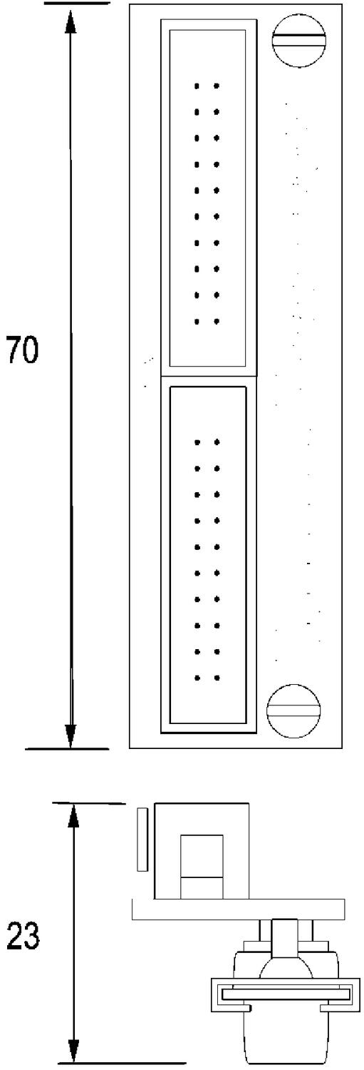 Dimension Adaptersystem Mitsubishi Melsec A1S, Melsec A2A