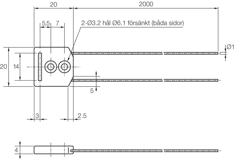Dimension colourinsensible fibre