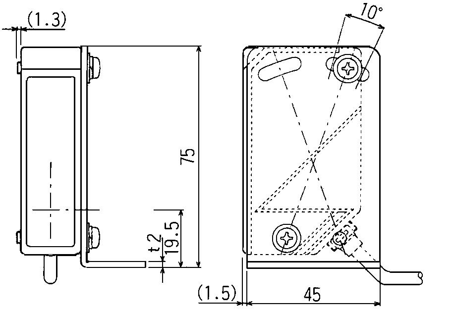 Dimension Photocell backgroundanti-dazzled and colourinsensitive