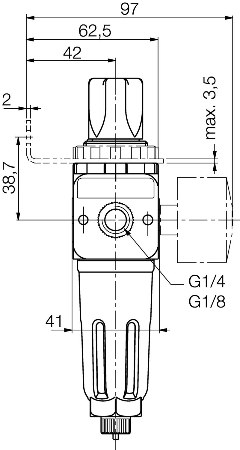 Dimension to attachment for topp montage
