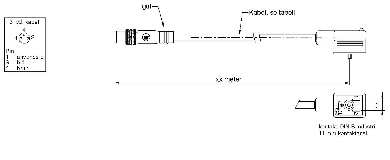 Embedded connection cables, size 2