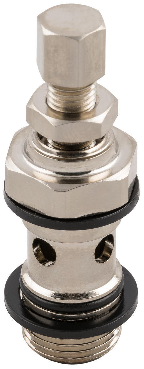 Flow regulator fore banjo connection, with manual adjustment