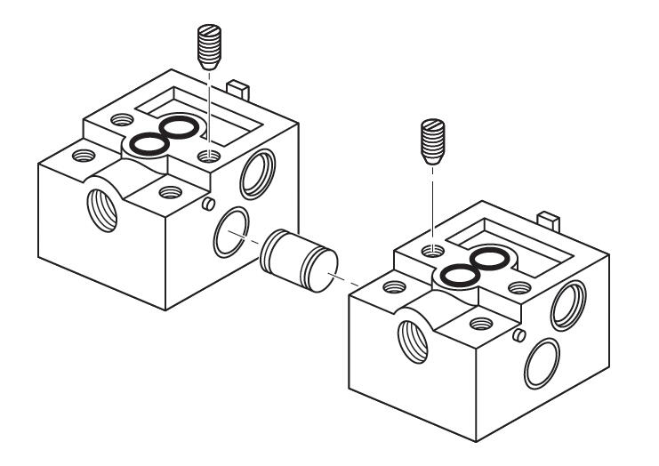 Illustration, Buildable base plate for montage of pilot valve serie 189, 190 and 192 with CNOMO-interface