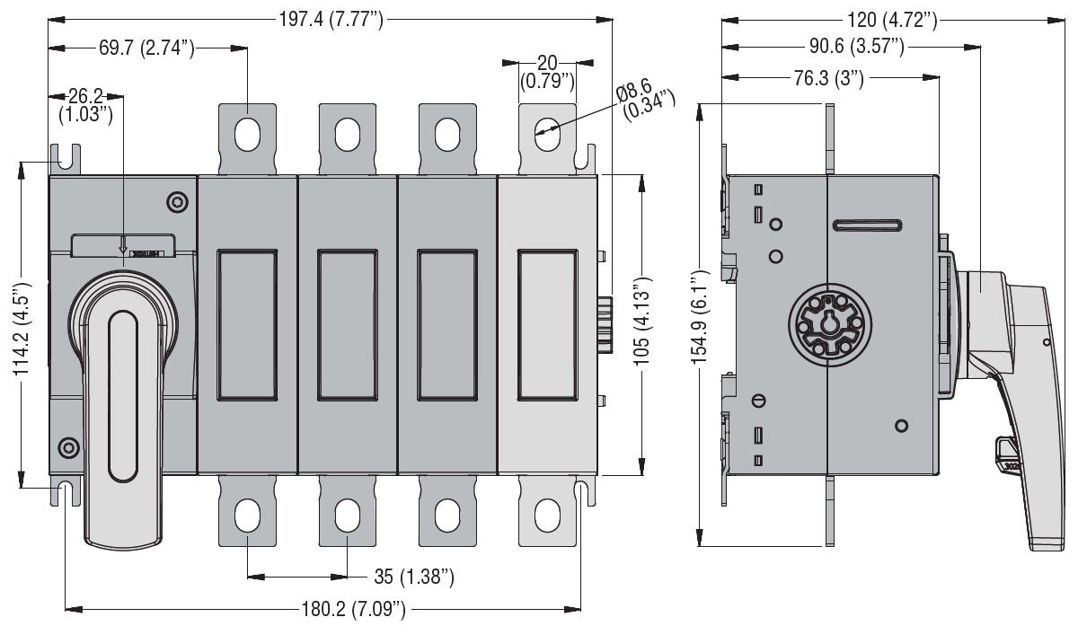 Måttskiss GL0160C1...GL0315C1 med monterad 4e pol GLX42 0315.png