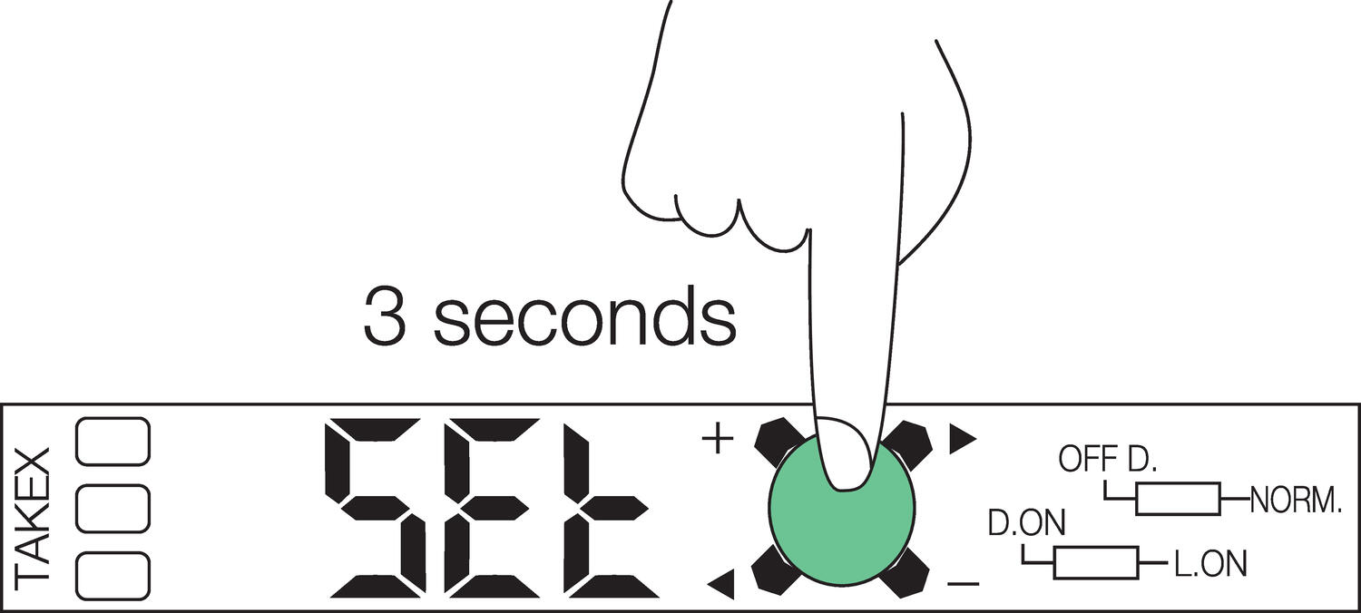 Setting, sensitivity, moving work, 1.