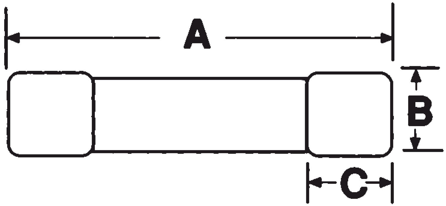 Tube fuse-dimension